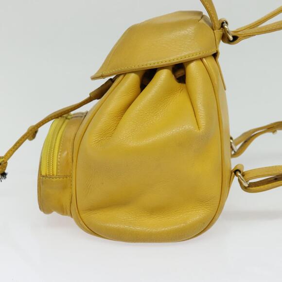 DIOR Backpack Leather Gold Yellow - Picture 4 of 13